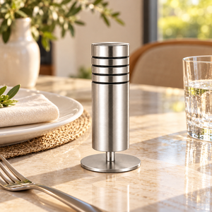 Porte-cure-dents moderne en acier inoxydable avec distributeur - Product Image 1