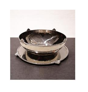 Luxury Design Polished Stainless Steel Classic Chocolate Bowl with Plate Deluxe Quality Restaurant Hotel <b>Tableware</b> Serving Bowl - Product Image 4