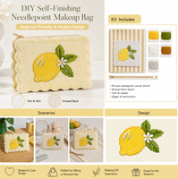 Kit de sac brodé auto-finissant motif Muguet, toile en coton premium 13/18 mailles, DIY avec fils ou perles