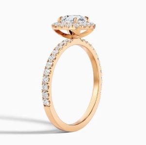 Bague de Fiançailles et de Mariage en Moissanite Taillée, en Argent Sterling 925 Plaqué Or Rose, Solitaire Classique Délicat, Promesse de Luxe - Product Image 3