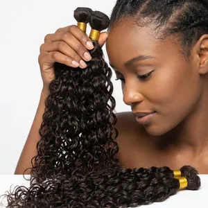 Tissage de cheveux humains longs bruns bouclés, Remy indien, base en soie, ondulation naturelle douce, double tirage, taille personnalisée, densité 100%, toutes les couleurs - Product Image 2