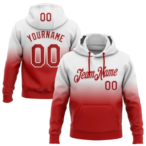Sweat-shirt à capuche sportif tendance, nouveau design, personnalisé, blanc et rouge dégradé, vente en gros directe pour l'industrie - Product Image 1