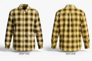 Chemise à carreaux en flanelle à manches longues, boutonnée, décontractée, à motif imprimé personnalisé, style streetwear pour fêtes en extérieur et pour le travail - Product Image 6