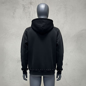 Mens Studded Full Zip Hoodie Heavyweight Fleece Hooded Sweatshirt Oversized Streetwear Custom Rivet Zip Up Hoodie - Product Image 2