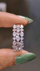 Anillo sorpresa con diamantes cultivados en laboratorio de corte marquise y redondo para mujer, oro macizo de 14 quilates, regalo de aniversario de boda, joyería fina para mujer - Product Image 3