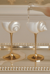 Best Selling Handmade Natural Sea Conch Shell <b>Wine</b> <b>Goblet</b> Sea Snail Shape Cocktail Gold Glass Cup Martini Glass for Birthday - Product Image 5