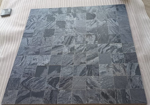 Azulejos decorativos para piscina, azulejo de piedra de revestimiento de pared, pulido y cepillado, color gris plata, 100x100mm - Product Image 6