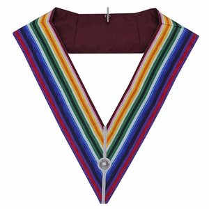 Nouveaux cols d'officier maçonniques 3D brodés sur mesure de qualité supérieure, couleur marron, pour Maître Maçon, Rang Provincial, en promotion - Product Image 1