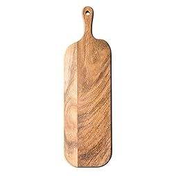 Planche à découper en bois naturel écologique pour la préparation culinaire en cuisine, idéale pour couper les légumes, les fruits et la viande. - Product Image 4