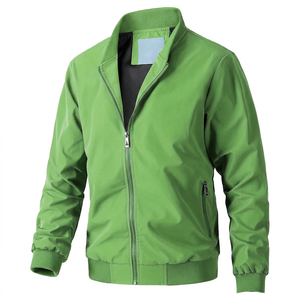 MKB Wholesale Men's Bomber <b>Jacket</b> Lightweight Polyester Windbreaker Custom Logo Full Zip Casual Streetwear Fashion <b>Jacket</b> for Me - Product Image 1