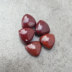 Natural <b>Red</b> Jasper Trillion Cabochon Flat Back Calibrated Loose Gemstone, for Jewelry Making, - Product Image 1