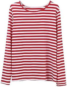 เสื้อยืดลายทางสำหรับผู้หญิง คอกลม สวมใส่สบาย มีสไตล์ ทันสมัย เหมาะสำหรับใส่ทุกวัน - Product Image 4