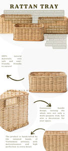 Juego de 3 bandejas de ratán natural tejido para guardar artículos del hogar, bandejas de almacenamiento para organizar en armarios o estantes. - Product Image 6