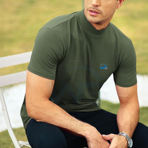Chemise à col montant de style moderne pour homme, tissu doux, manches courtes, vêtement décontracté, coupe ajustée, vêtements de qualité supérieure, livraison directe d'usine, rapide - Product Image 3