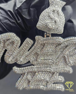 Pendentif personnalisé « TWERK TEE » serti de diamants Moissanite, collier Hip Hop, bijoux brillants, cadeau pour homme et femme - Product Image 2