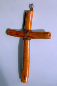 Rustic Handmade Wooden Cross Religious Artisan Wooden & Bone Cross <b>Charm</b> by Curio Craft - Product Image 5