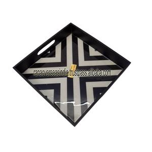 ถาดไม้สำหรับเสิร์ฟอาหารถาดเสิร์ฟอาหารทรงสี่เหลี่ยมมีหูจับพิมพ์ลาย MDF โลโก้ตามสั่งแบบหรูหราเป็นมิตรต่อสิ่งแวดล้อม - Product Image 5