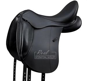 Premium Black Dressage horse saddle Leather Comfortable Riding Saddle Durable Horse Equipment for Professional <b>Equestrian</b> Use - Product Image 1