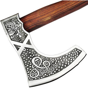 ขวานเหล็กกล้าคาร์บอนทำมือขนาด 19 นิ้ว รุ่น Burraq ด้ามไม้พะยูง หุ้มหนัง ทอมฮอว์ก สำหรับตั้งแคมป์ งาน DIY อุตสาหกรรม กิจกรรมกลางแจ้ง ของขวัญวันพ่อ - Product Image 3