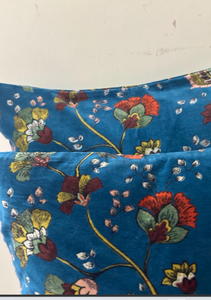<b>Blue</b> Velvet Cushion Covers with Multicolor Floral Vine Print Decorative <b>Throw</b> Pillows for Sofa Bedroom and Home Decor - Product Image 5
