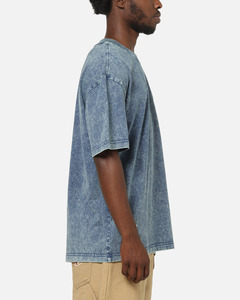 Wholesale <b>Men</b> <b>Blue</b> Acid-Wash Oversized T-Shirt T Shirts Cotton Breathable Short Sleeve Plain Blank Design Low Price OEM Services - Product Image 5