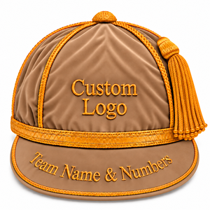 Casquette d'honneur en velours de haute qualité, casquette de présentation, casquette de rugby, casquette de récompense, casquette de club, casquette à pompon, casquette de récompense personnalisée brodée - Product Image 2