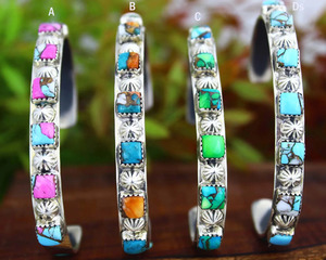 Bracelet en turquoise Oyster, bracelet en argent sterling 925 plaqué, bracelet manchette fait main, bracelet en coton doux, bracelet manchette tendance - Product Image 4