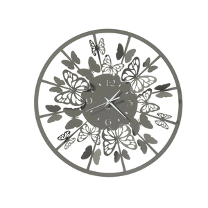 Metal Wall <b>Clock</b> Single Face Hanging Quartz Needle Display Silent Modern Design Floral Pattern Wedding - Product Image 3