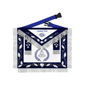 Tablier de Maître Maçon de Loge Bleue Professionnel en Cuir d'Agneau Blanc Premium, Régalia Maçonnique Personnalisée, Excellente Finition sur les Tabliers - Product Image 1