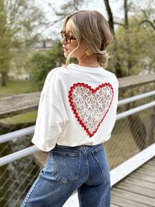 Vintage Woman Gift Use Tank <b>Top</b> Beaded Embroidery Design Unisex Heart Shape <b>Silver</b> Plated T Short Handmade Double-Sided Fashion - Product Image 1