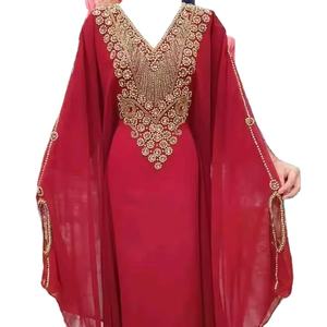 Dubai Farasha <b>Kaftan</b> Beautiful Red Caftan Muslim Traditional Caftan Stone Beads Work Hand Work <b>Kaftan</b> Moroccan Design Kaftan2024 - Product Image 1