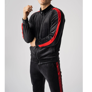 Ensemble de survêtement d'hiver pour homme en velours avec fermeture éclair, personnalisé, coupe ample, sweat à capuche et pantalon de jogging, doublure polaire respirante et écologique - Product Image 3