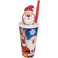 Vaso de Plástico Ecológico de 660 ml, Libre de BPA, con Diseño de Dibujos Animados en 3D, para Lavado a Mano, Regalo para Niños en Fiestas Navideñas de Santa Claus