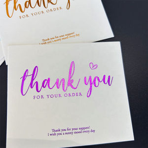 Cartes de remerciement personnalisées de luxe en papier, imprimées en couleur, cartes d'emballage professionnelles avec design personnalisé - Product Image 5