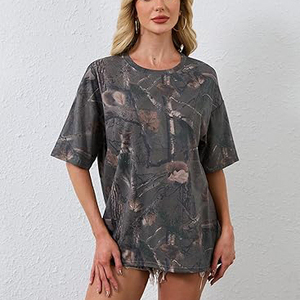 Camisetas Casuales Extra Grandes para Mujer, al por Mayor, de Algodón y Poliéster, Cuello Redondo, Ecológicas, de Secado Rápido, Ropa Urbana de Verano - Product Image 2