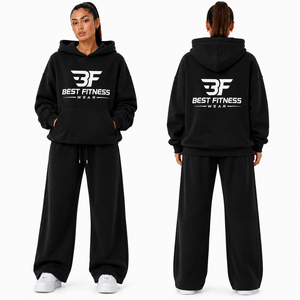 BEST FITNESS WEAR Survêtements d'hiver de luxe personnalisés pour femmes, en molleton technique 100% coton épais, style streetwear, Fabricant - Product Image 6