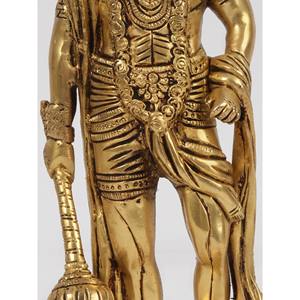 Sculpture en laiton faite à la main de 10 pouces de Hanuman le formidable guerrier indien - Product Image 1