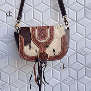 Nouvelle Collection véritable fourrure de vachette usiné à la main en cuir sac à bandoulière sculpture bohème sacs belle vente chaude sacs pour les femmes - Product Image 1