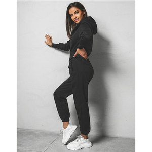 Women’s Breathable Cropped <b>Zip</b> <b>Up</b> Hoodie & Pant Set Women’s Lightweight & Comfortable Fit Zipper Tracksuit Set For Outdoor Sport - Product Image 5