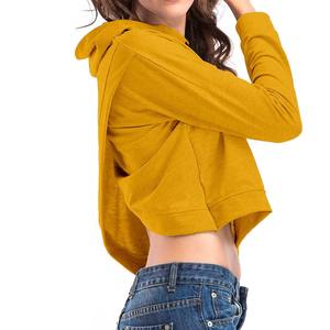 Sudaderas con capucha de felpa para mujer, 70% algodón, 30% poliéster, con impresión de logotipo personalizado, ecológicas, tejidas. - Product Image 6