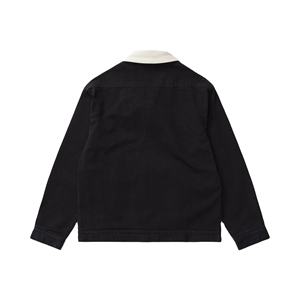Chaqueta de hombre oversize con cremallera, color sólido, de lona de algodón, cierre de cremallera, cuello vuelto, estilo casual. - Product Image 2