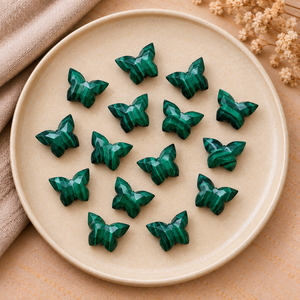 Perles de pierres précieuses facettées en malachite en forme de papillon 14x10mm pour la fabrication de bijoux, perles en vrac en gros, fournitures d'artisanat - Product Image 6