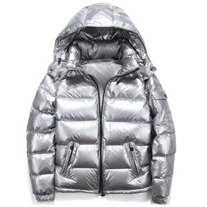 Veste à capuche personnalisable coupe-vent standard pour l'hiver, style streetwear décontracté, coupe régulière, rembourrage en polyester, fermeture éclair sur le devant - Product Image 4