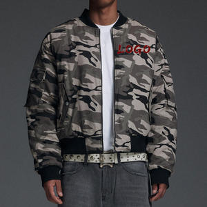Blouson bomber camouflage unisexe, fermeture éclair, col rabattu, coupe décontractée, matière polyester, vêtement d'automne - Product Image 5