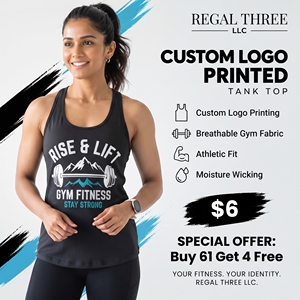 Débardeur Sportif Imprimé à Col Rond pour Femme, Dos Nageur, en Coton et Polyester Écologique - Product Image 1