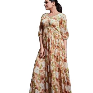 Último diseñador Fab Zone Organza Seda Impreso Vestido DE TRABAJO Alta calidad Indio Paquistaní Estilo étnico Adultos Fiesta Especial - Product Image 1