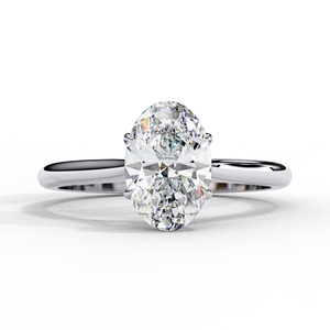 Anillo de Compromiso de Plata 925 con Moissanita, Corte Ovalado, Engaste Invisible, Joyería para Mujer, Regalo para Boda o Fiesta - Product Image 3