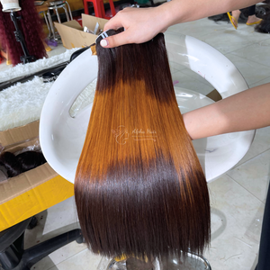 Extensiones de cabello humano vietnamita natural de trama doble sedoso liso recto de un solo donante sin procesar de la más alta calidad - Product Image 3