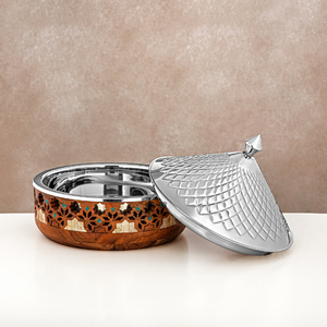 Value for money Metal Casserole Hot Pot with Lid <b>Insulated</b> Food Warmer for Home Wedding Catering Hotel Supplies Food <b>Serving</b> Use - Product Image 1