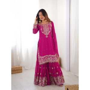 Conjunto de Traje Elegante para Fiesta para Mujer con Top, Pantalón y Dupatta - Product Image 3